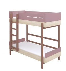 FLEXA Bunk bed with straight ladder Popsicle cherry 