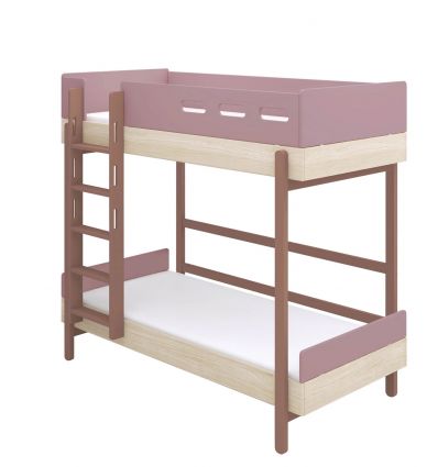FLEXA Bunk bed with straight ladder Popsicle cherry 