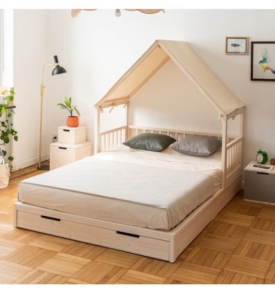 ETTOMIO montessori evolutive house bed Ettone with underbed