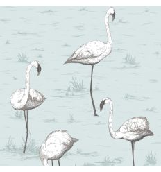cole & son papel pintado flamingos (powder blue)