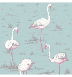 cole & son wallpaper flamingos (powder blue)