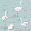 cole & son papel pintado flamingos (powder blue)