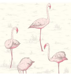 cole & son carta da parati fenicotteri flamingos (powder blue)