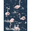 cole & son - carta da parati fenicotteri flamingos (ink/pink)