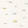 casadeco wallpaper vintage cars (blue/mustard) 