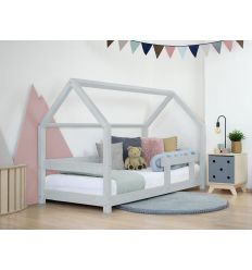 BENLEMI montessori house bed tery with security rail (light grey)