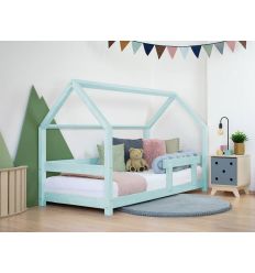 BENLEMI montessori house bed tery with security rail (light bluey)