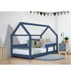 BENLEMI montessori house bed tery with security rail (navy)