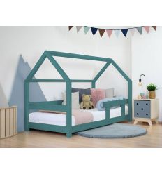 BENLEMI montessori house bed tery with security rail (green petrol)