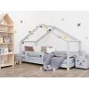 BENLEMI montessori house bed lucky with security rail (light grey)