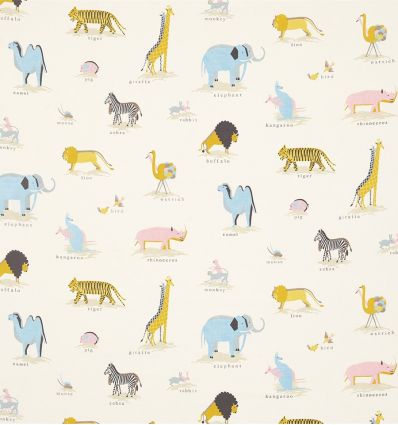 SANDERSON fabric animals of ark two by two neapolitan 