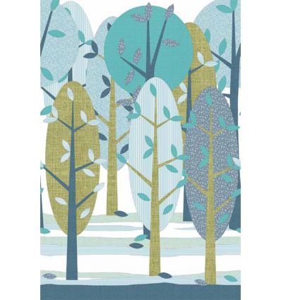 inke - murale in carta da parati alberi leidse hout blauw