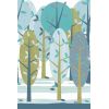 inke - murale in carta da parati alberi leidse hout blauw