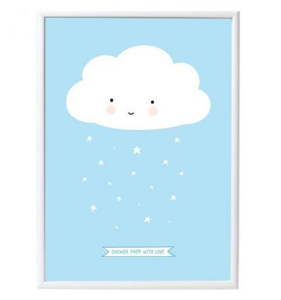 A LITTLE LOVELY COMPANY poster nuvola (celeste), spedizione