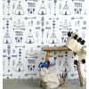 HIBOU HOME wallpaper teepees (indigo/white) Sale Online, Best