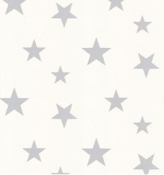 hibou home - carta da parati stelle "stars" (silver/white)