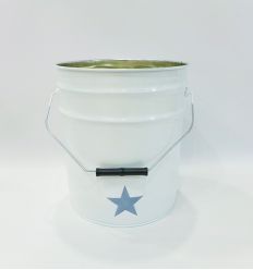 wastepaper basket star - white