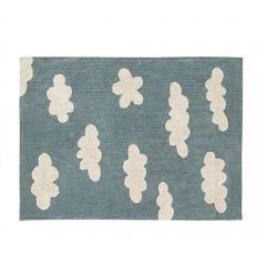 lorena canals - tappeto lavabile nuvole (vintage blu)