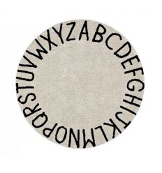 lorena canals - cotton round rug alphabet (natural)