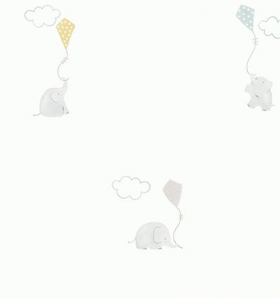 Casadeco - Papel pintado Elefantes (celeste/gris)