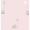 casadeco - tessuto d'arredo elefanti e aquiloni elephants (rosa/beige)