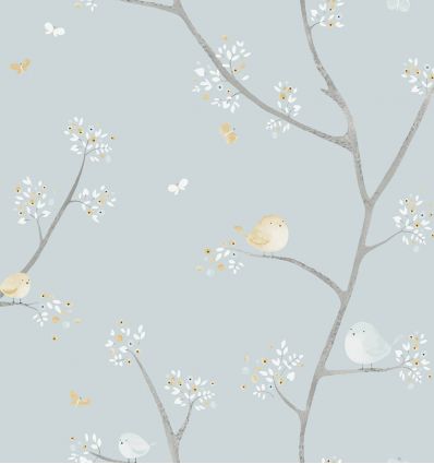 casadeco - wallpaper little birds all over oiseaux (light