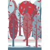 inke - wall mural trees leidse hout rood Sale Online, Best Price