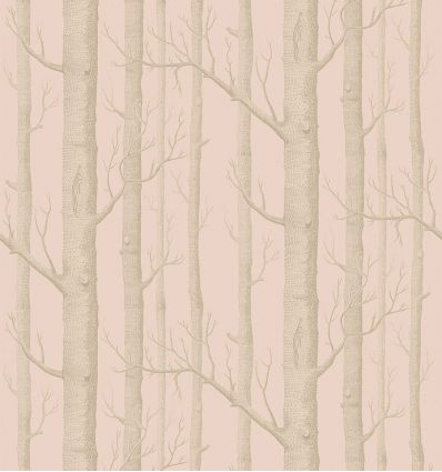 cole & son - wallpaper woods (powder pink/silver) 