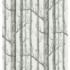 cole & son - wallpaper woods (black/white) 