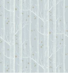 cole & son - wallpaper woods & stars (powder blue/white/gold)