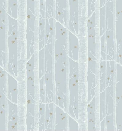 cole & son - wallpaper woods & stars (powder blue/white/gold) 