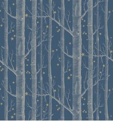 cole & son - wallpaper woods & stars (midnight blue/gold) Sale