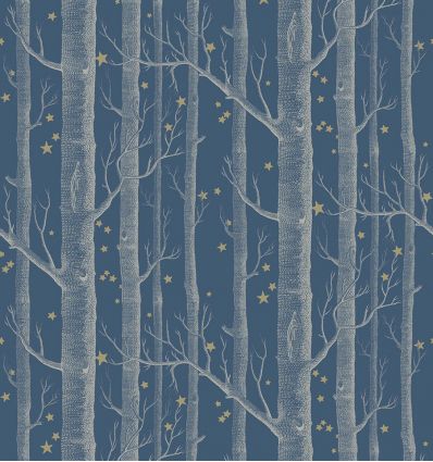 cole & son - wallpaper woods & stars (midnight blue/gold) 