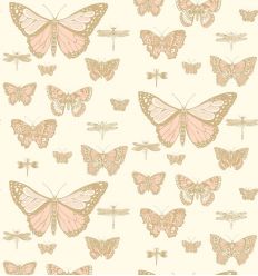 cole & son - carta da parati butterflies & dragonflies