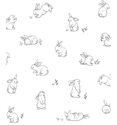 LILIPINSO carta da parati bunnies sketches