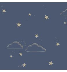hibou home - wallpaper starry sky (indingo/gold)