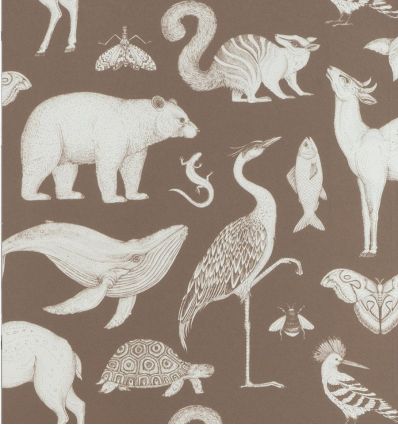 FERM LIVING katie scott wallpaper animals (toffee) Sale Online