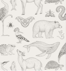 FERM LIVING katie scott wallpaper animals (off-white) 