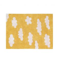 lorena canals - tappeto lavabile nuvole (mustard)