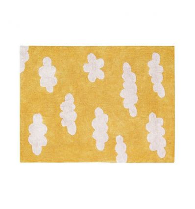 LORENA CANALS cotton rug clouds (mustard) 120x160 