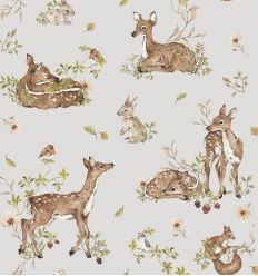 dekornik - wallpaper deer meadow white