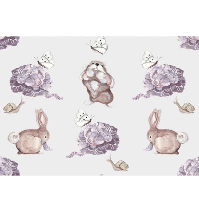 AILANTO DESIGN carta da parati coco's bunnies (lilac)
