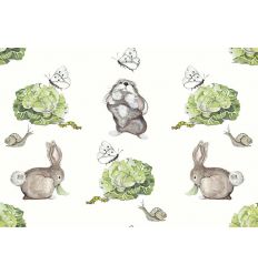 AILANTO DESIGN carta da parati coco's bunnies (vibrant green)
