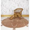 NATTIOT washable round rug with flower and pompoms Sale Online