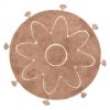 NATTIOT washable round rug with flower and pompoms Sale Online
