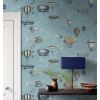 FORNASETTI wallpaper macchine volanti blue Sale Online, Best