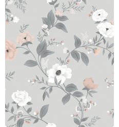 LILIPINSO wallpaper symphony of roses grey