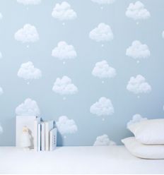 BARTSCH wallpaper cotton clouds (blue smoke)