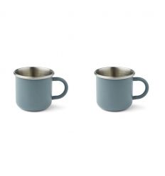 LIEWOOD stainless steel cups set of 2 blue fog