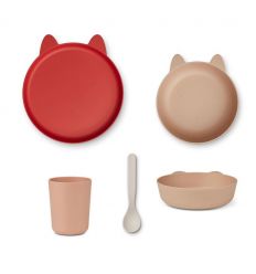 LIEWOOD tableware set with rabbit/dusty coral multi mix
